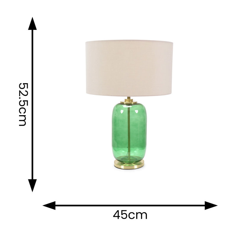 Angula Glass Table Lamp, Natural, Green