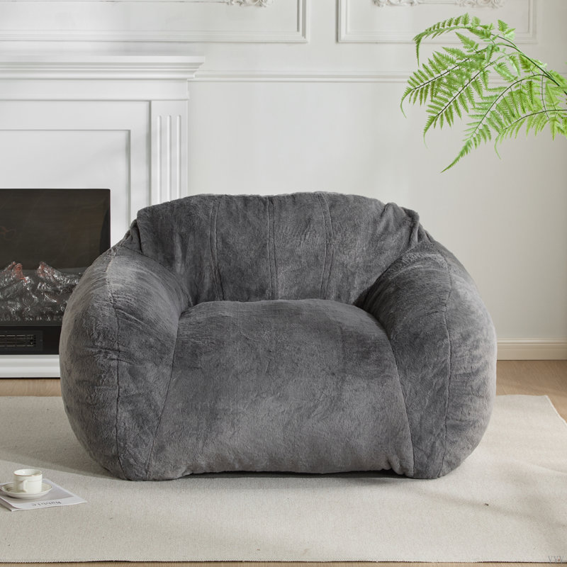 Fauteuil à billes Auch, Rembourrage en mousse grise, H 27 po x l 48 po x P 41 po
