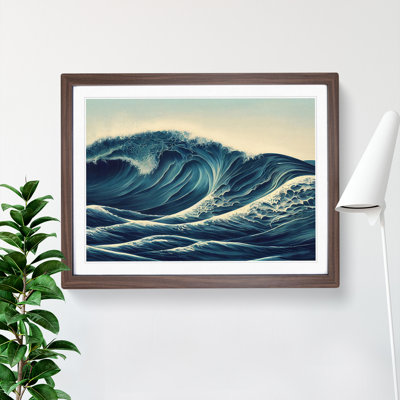 XH1022-4218X Futuristic Ocean Wave - Single Picture Frame Print