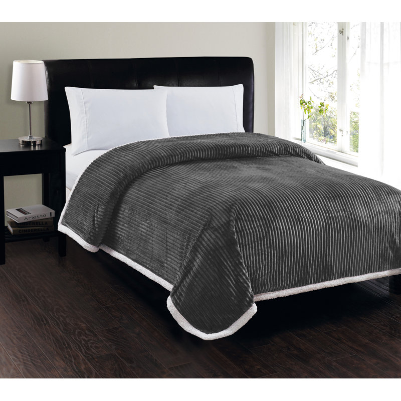 Luxe Sherpa Micro Ultra Plus couverture, Gris, Roi