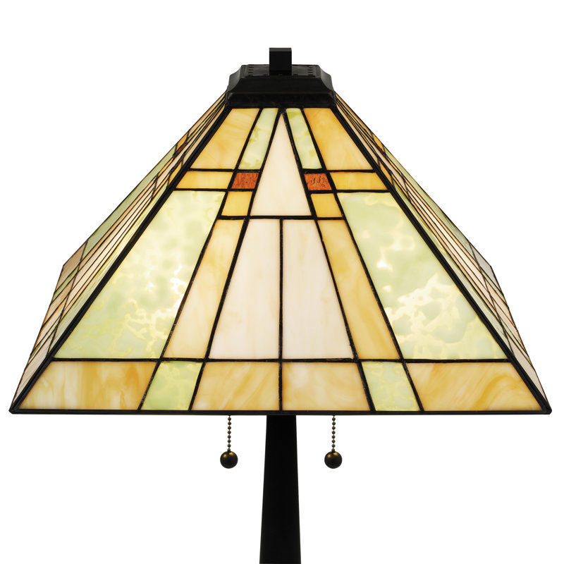 Springfield 25" Matte Black Tiffany-Style Table Lamp
