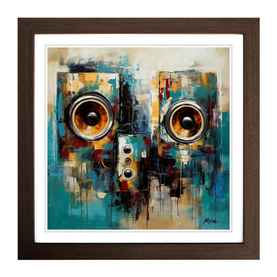 Speakers Abstract Expressionism - Framed Print