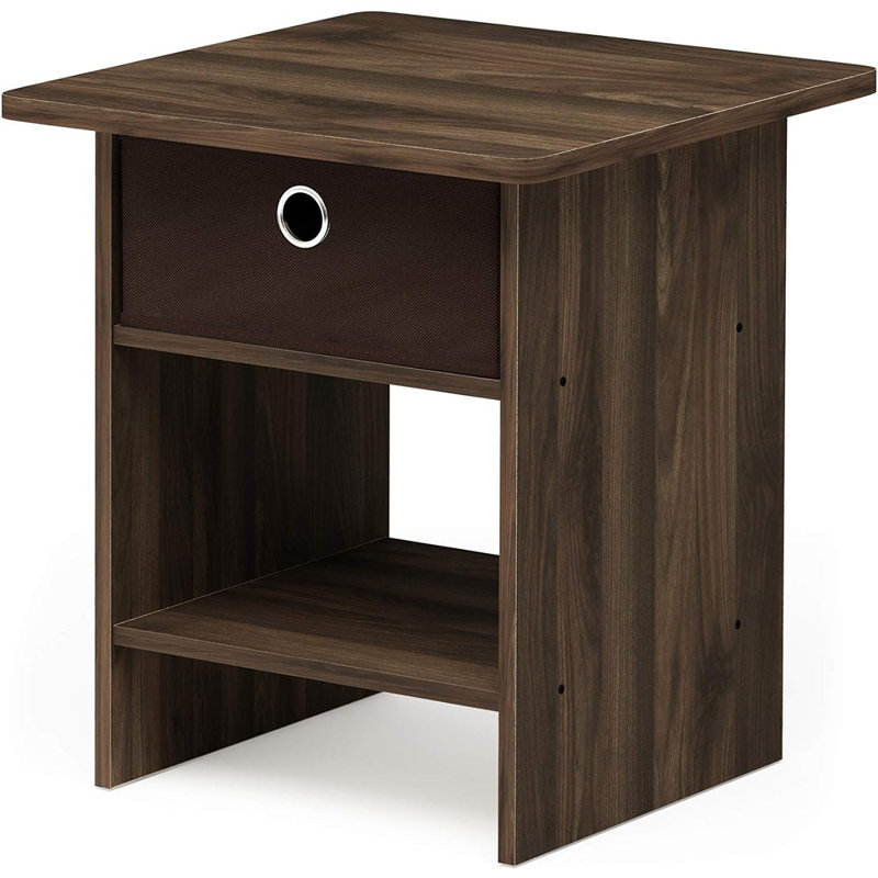 Brigette End Table with Storage, Columbia Walnut/ Dark Brown