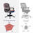 Humdan Executive Cloth Fabric Office Chair Upholstered Swivel Adjustable Height Thick Padding Headrest Armrest-418535420