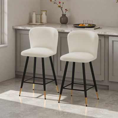 25.79'' Modern Style Barstool, With Seats, Metal Legs, And Tipped Ends,Suitable For Various Decoration Styles