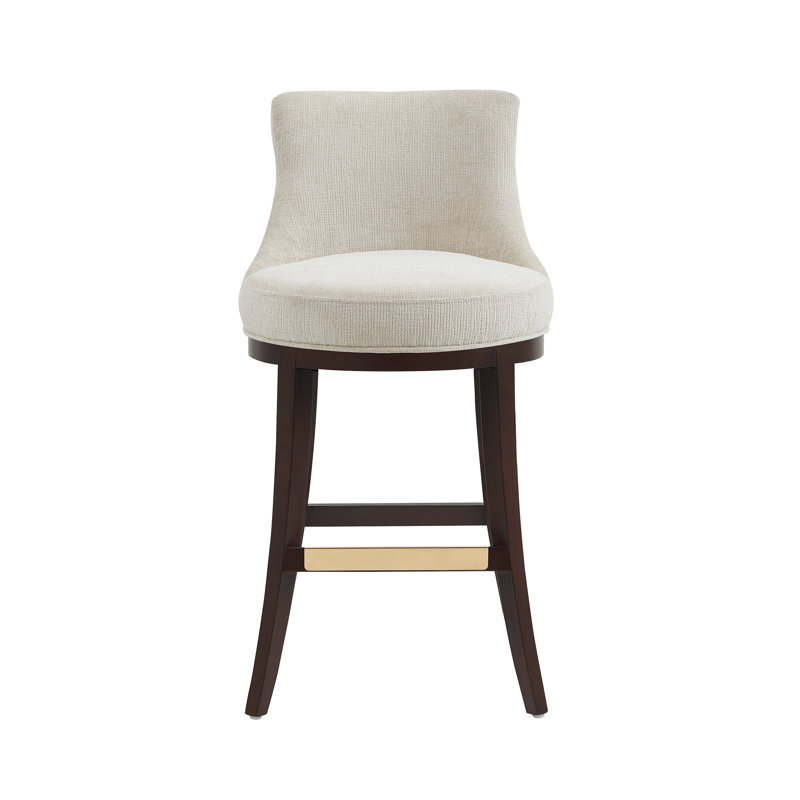 Tabouret de bar en chenille Lucia, Tabouret de bar (siège d'une hauteur de 29,4 po), Naturel, 1