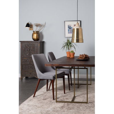 Class Acacia Metal Base Dining Table