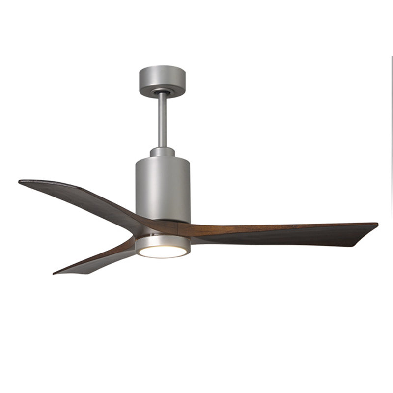 Patricia Ceiling Fan with LED Lights, Brushed Nickel, Walnut, 52"