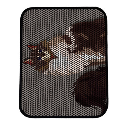 Tapis pour litière de qualité supérieure, 18 po x 24 po | 50% PVC / 50% polyester, lavable à la machine et passer l'aspirateur | Conception durable et facile à nettoyer pour les propriétaires d'animaux de compagnie | Protégez vos planchers des dégâts de la litière