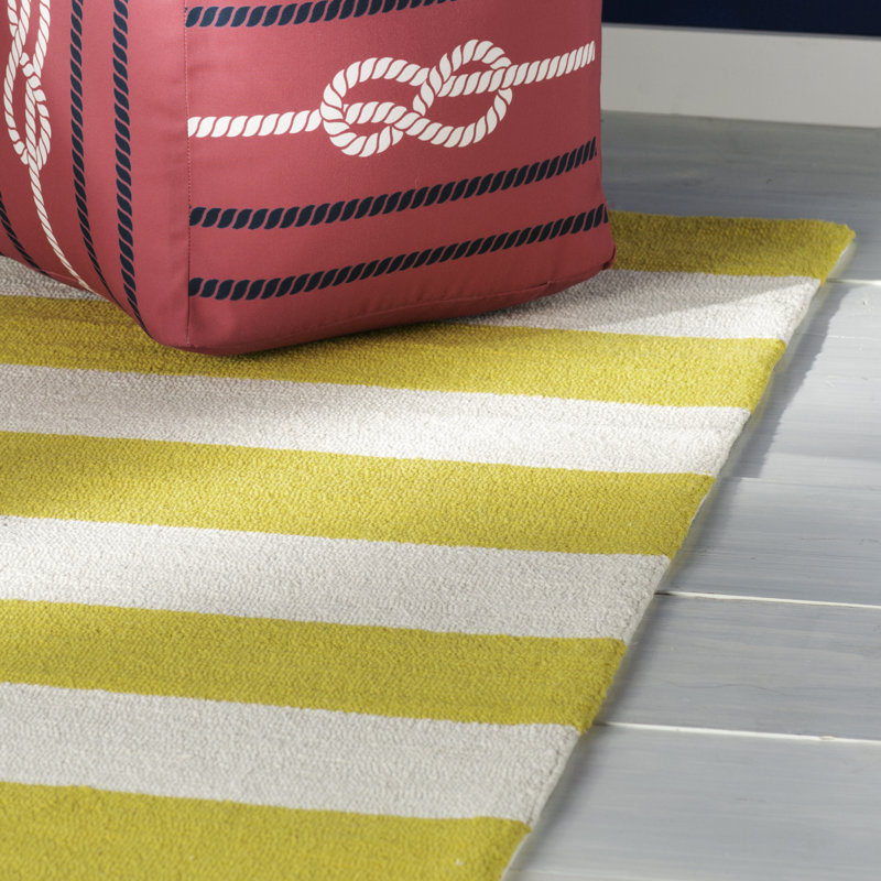 Tapis jaune / noir crocheté à la main Newport News, 7 pi 6 po x 9 pi 6 po