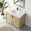 Ensemble de meuble-lavabo simple 36 po avec plateau en granit blanc-1341187371