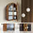 Arched Acacia Wood Wall Medicine Cabinet Storage