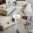 Creamy-white 100% Polyester Standard Sofa cushion Loveseat