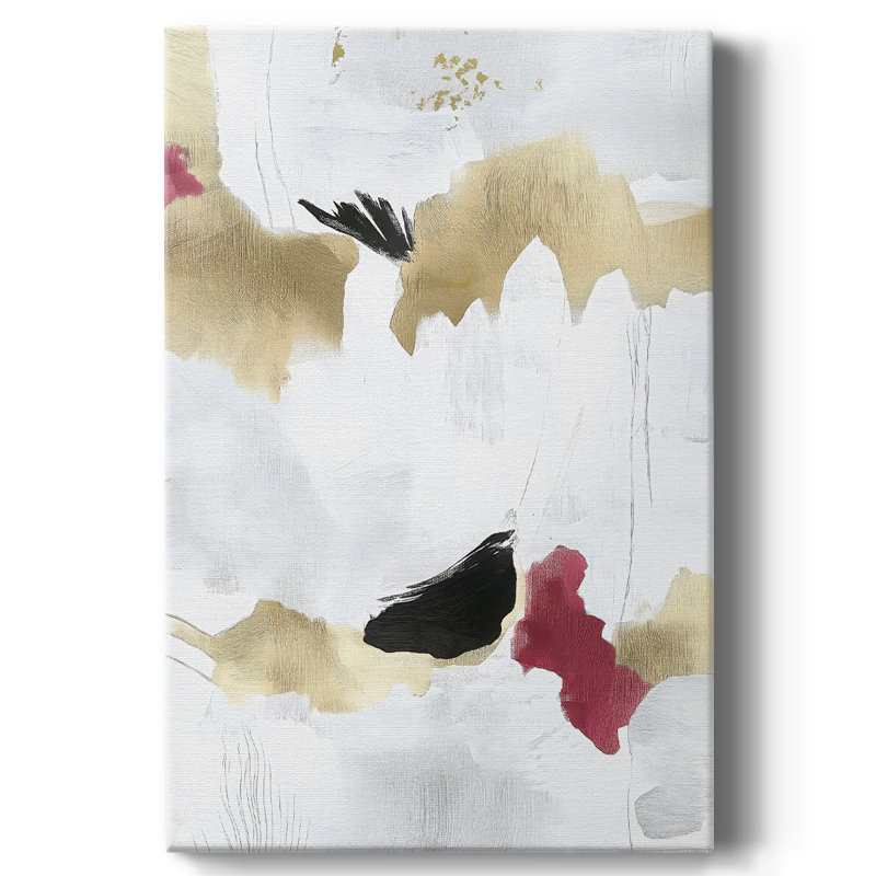 Toile tendue avec châssis abstrait XXXVII - prêt à être accroché, H 36 po x l 24 po