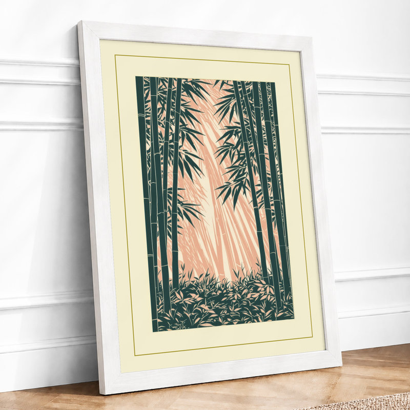 Bamboo Path To Light Japandi - Print, A1 - 84.1 x 59.4 cm, White