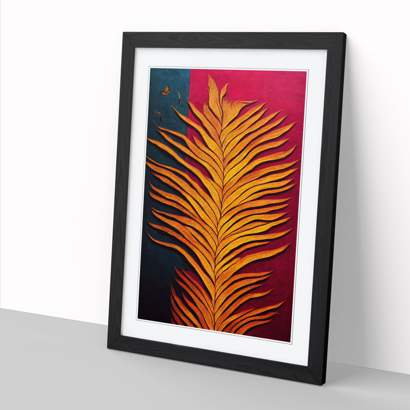 FRM-V0523-1001X Forest Leaf Indian Vol.1 - Single Picture Frame Print, 46cm H x 34cm W x 2cm D, Oak Framed