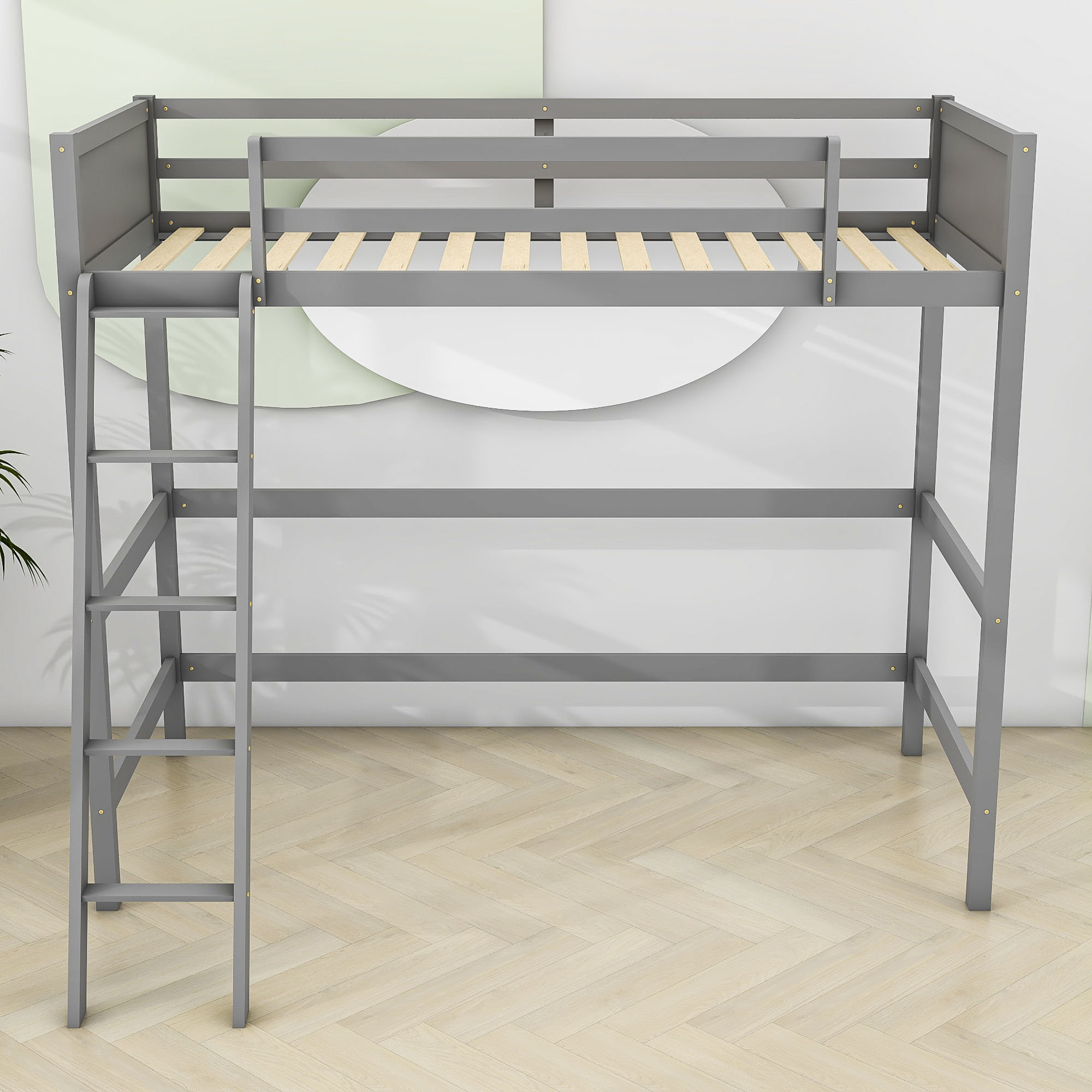 Harriet Bee Twin Size Wood Loft Bed With Ladder - Wayfair Canada