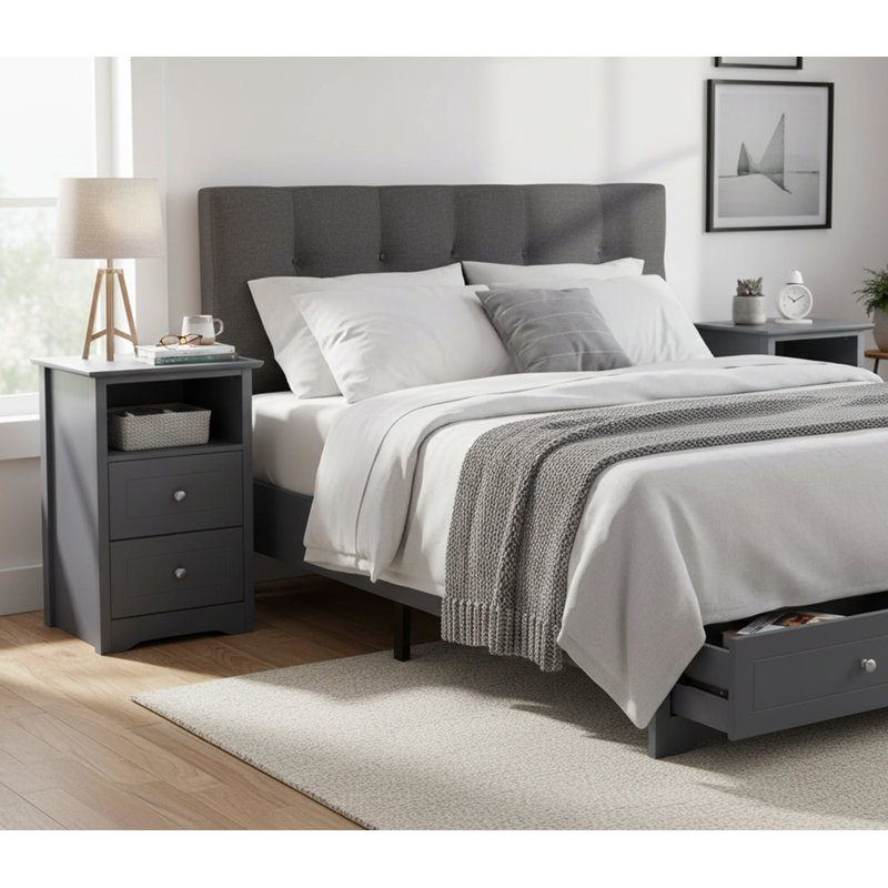 40cm W Manufactured Wood Bedside Table
