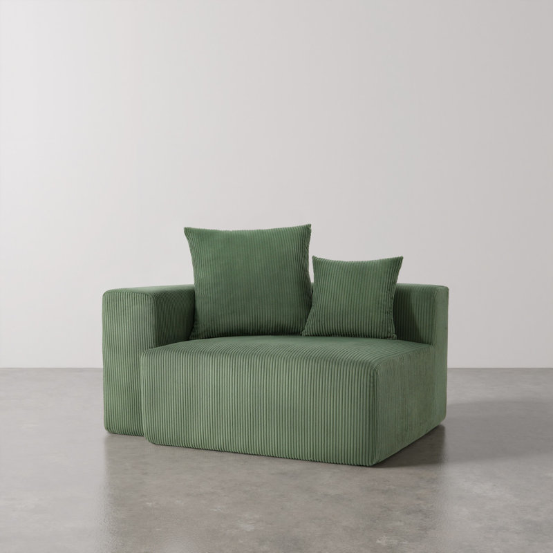 Upholstered Armchair, Green