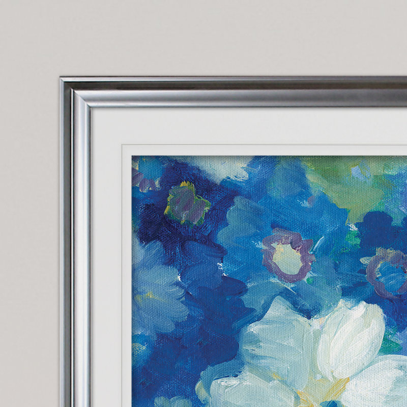 Blue Nocturne I - reproduction de cadre photo, H 30 po x l 40 po x P 1,5 po, Argent