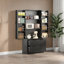 Grande armoire de rangement avec étagères à épices, tiroirs et tablettes - Armoire garde-manger polyvalente en panneau de fibres à densité moyenne pour cuisine, salle à manger ou salon-571810128