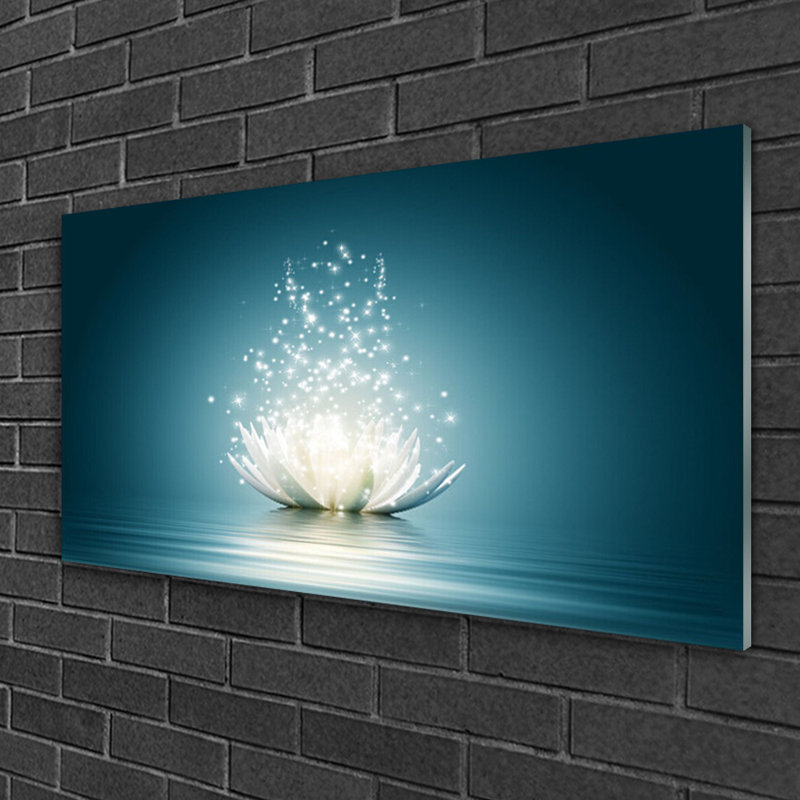 Floral Lotus Flower Blossom - No Frame Print on Glass
