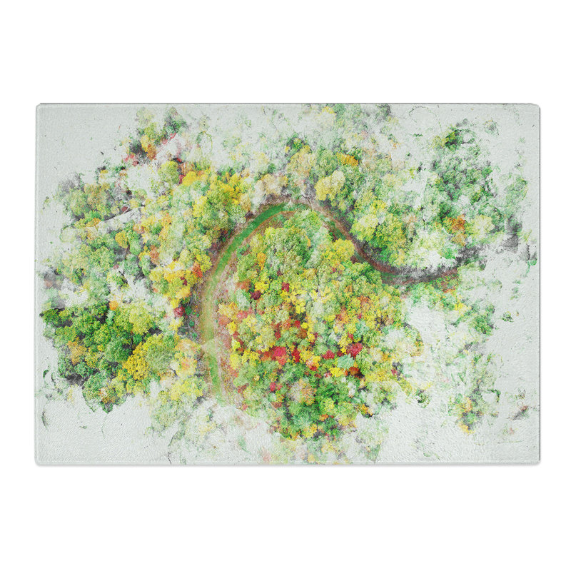 Tempered Glass Road Through the Forest Chopping Board, 28.5 cm x 39 cm