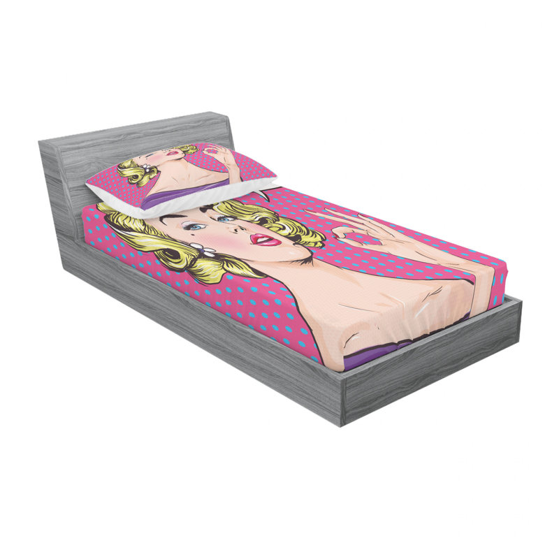 Ensemble de draps Pop Blonde, Ensemble de draps pour lit simple avec drap-housse