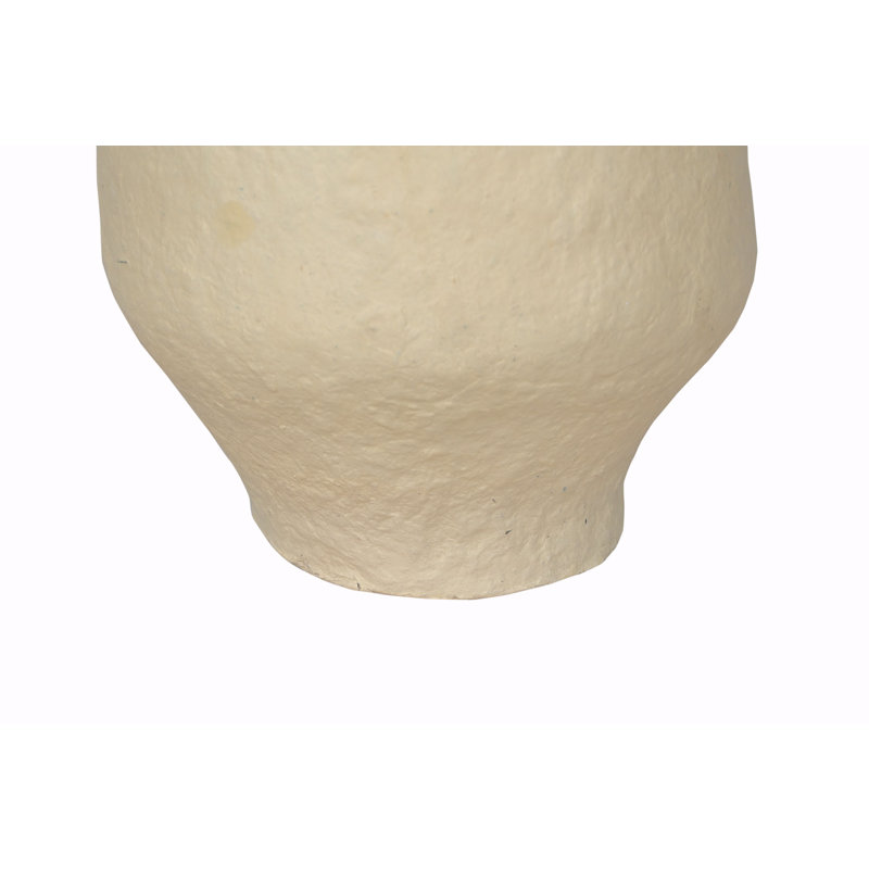 Vase en papier sculpté brun clair H 34 po
