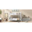 Lit simple superposé au-dessus d'un lit double pour l'espace de la chambre à coucher - Blanc et coffre-fort avec garde-corps inclus-429006559