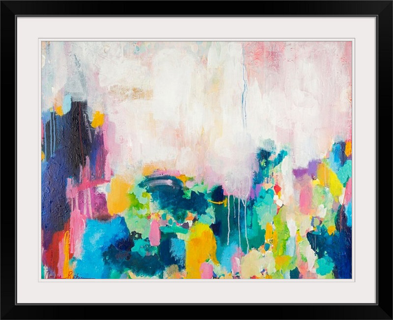 «Sea Glass» par Fultonham, reproduction d'art, H 26 po x l 32 po x P 1 po, Cadre noir