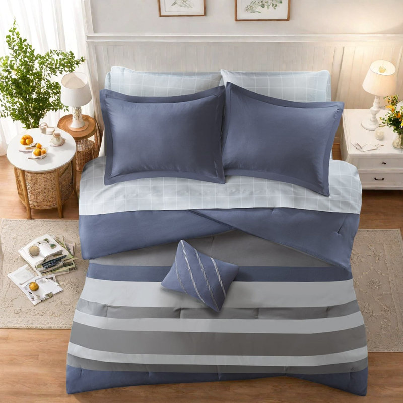 Ensembles de literie hypoallergéniques Calm Blue Grey pour le confort de la maison