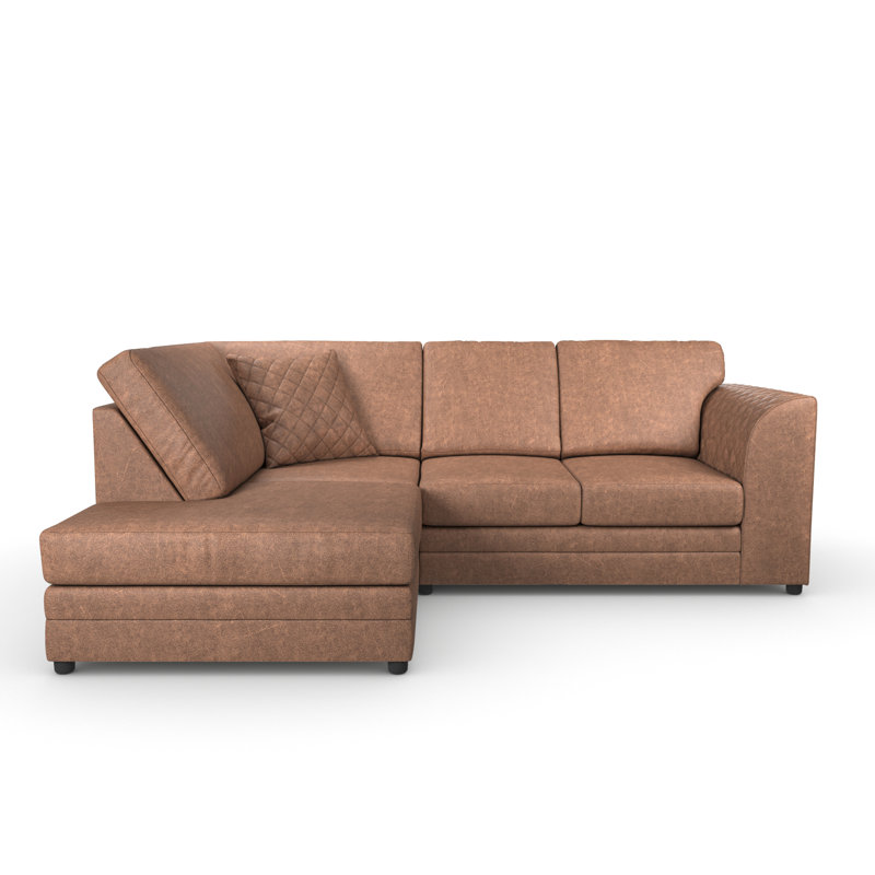 Quincy Corner Sofa, Brown, Left Hand Facing