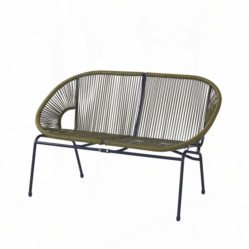 52" Outdoor Paito Loveseat Sofa, Green