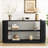 Contemporary Oval Console Table with Ribbed Sides and Two Spacious Open Shelves-315427390