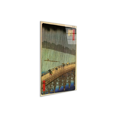 "Falling Rain" by Hiroshige Utagawa 53×79.5 cm CrystalArt Acrylic Glass Effect, Lightweight Ready to Hang