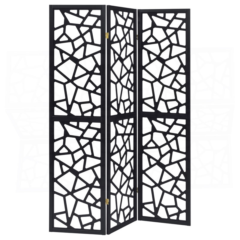 Black 3-Panel Folding Screen