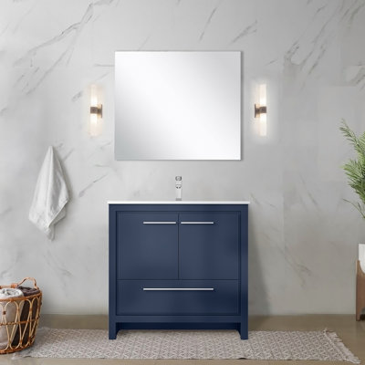 Meuble-lavabo de salle de bain 36 po X P 20 po P, comptoir en marbre de culture, ensemble de robinet et robinet de 28 po Miroir