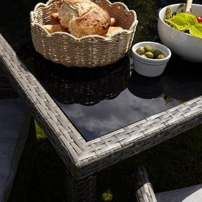 Ahmid Rectangular 6 - Piece 4 - Person 150Cm L Outdoor Table Set & Parasol, Grey