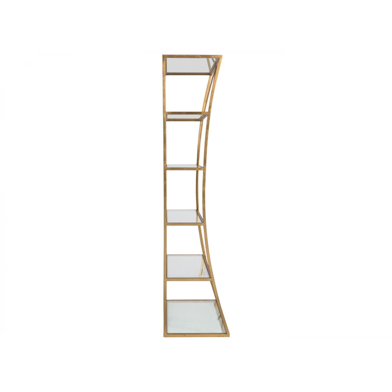 Metal Designs Ellipse Etagere, (5 Shelves) 80" H x 36" W x 19" D, Gold Leaf