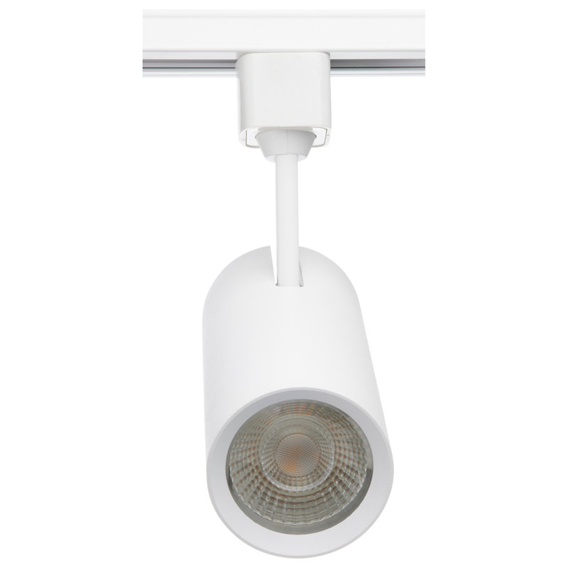  20 Watt LED Commercial Track Head; White Cylinder 24 or 36 Degree Beam Angle H-Style, 36°, White