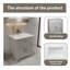 Meuble-lavabo autoportant 24 po en bois massif de qualité supérieure avec base et comptoir-104076256
