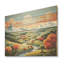 Motif champêtre minimaliste multicolore II - prairie sur bois-671773061