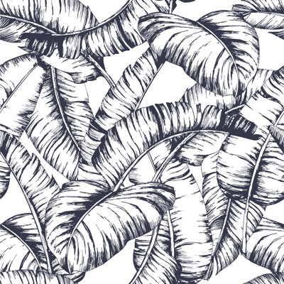 Panneau de papier peint Contour Of Leaves L 10,4 po x l 25 po