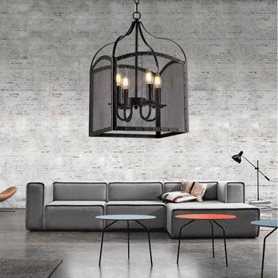 Luminaire suspendu géométrique 4 lumières lanternes Kingswood