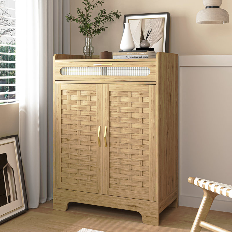 Armoire à café, buffet avec tiroir et tablette réglable, armoire de rangement avec porte de grange