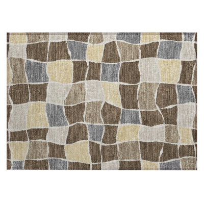 Machine Washable Indoor/Outdoor Chantille ACN2843 Geometric Rug