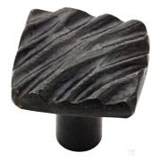 (5 Pack) 1-1/8 inch HomeGrown Diagonal Lines Knob Black Iron