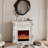 White Solid Wood Electric Fireplace