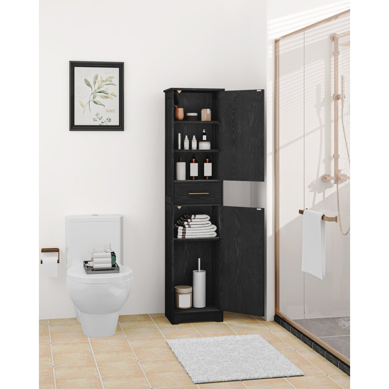 Freestanding Bathroom Cabinet, Black
